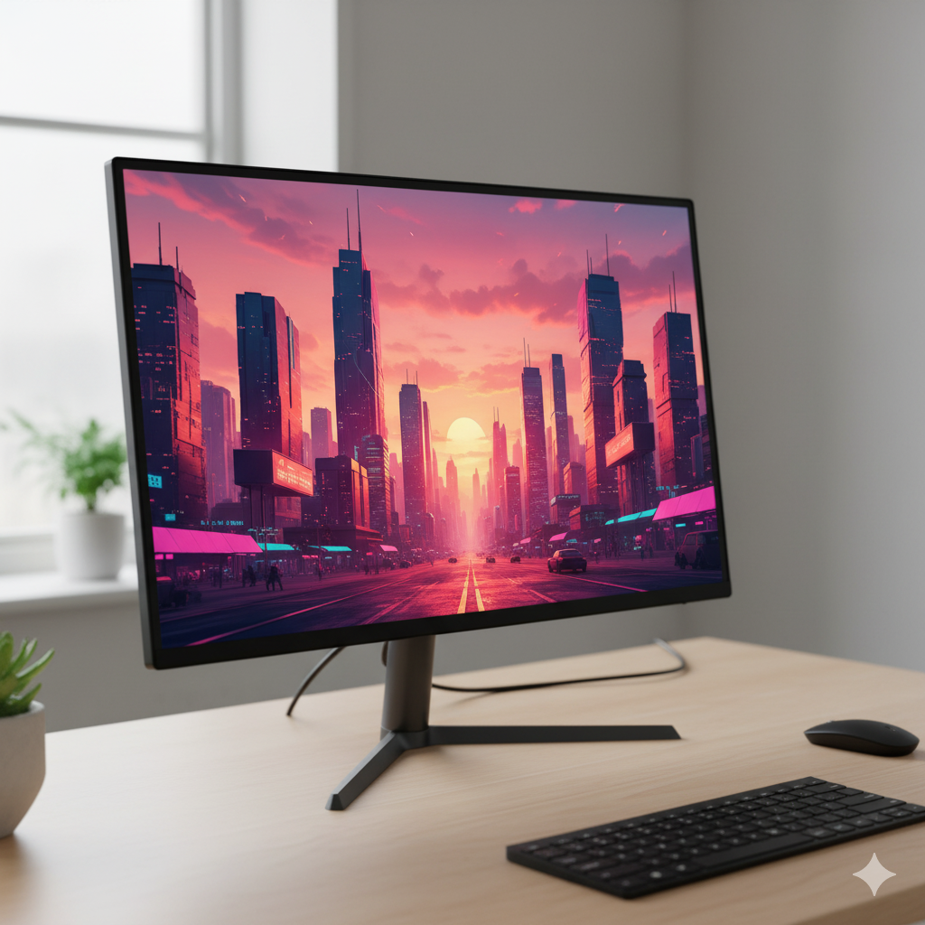 21 inch monitor on desk